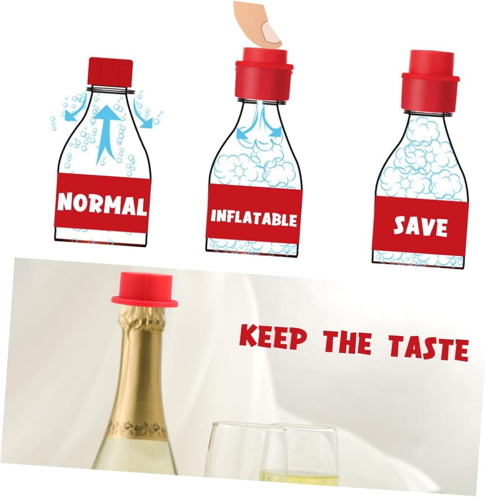 Press Type Inflatable Soda Cap, Beverage Bottle Cap, Glass Bottle Stopper, Pump Cap, Bottle Sealing Stopper, Wine Saver
