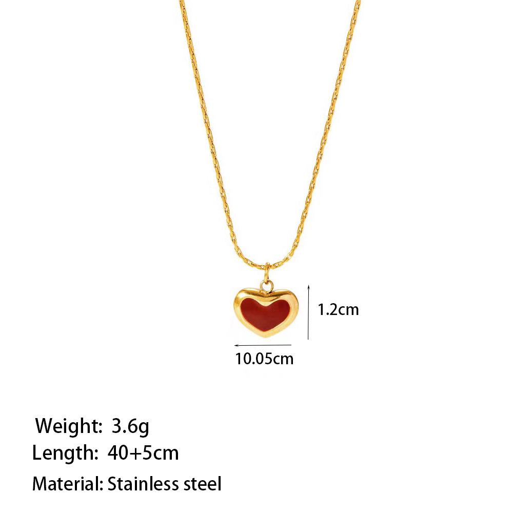 Elegant Personalized Double Heart Pendant Titanium Steel Necklace for Women
