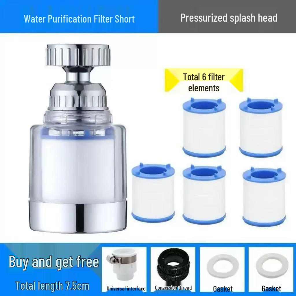 Universal Anti-Splash Faucet Water Purifier and Pressurized Sprinkler