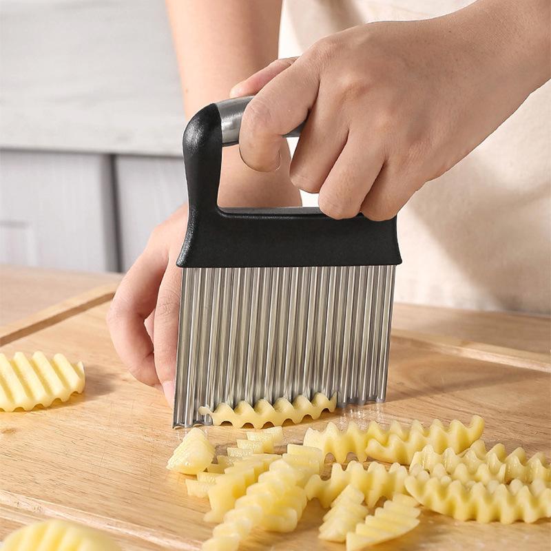 Stainless Steel Wavy Blade Potato Slicer - Ripple Cut French Fries Tool