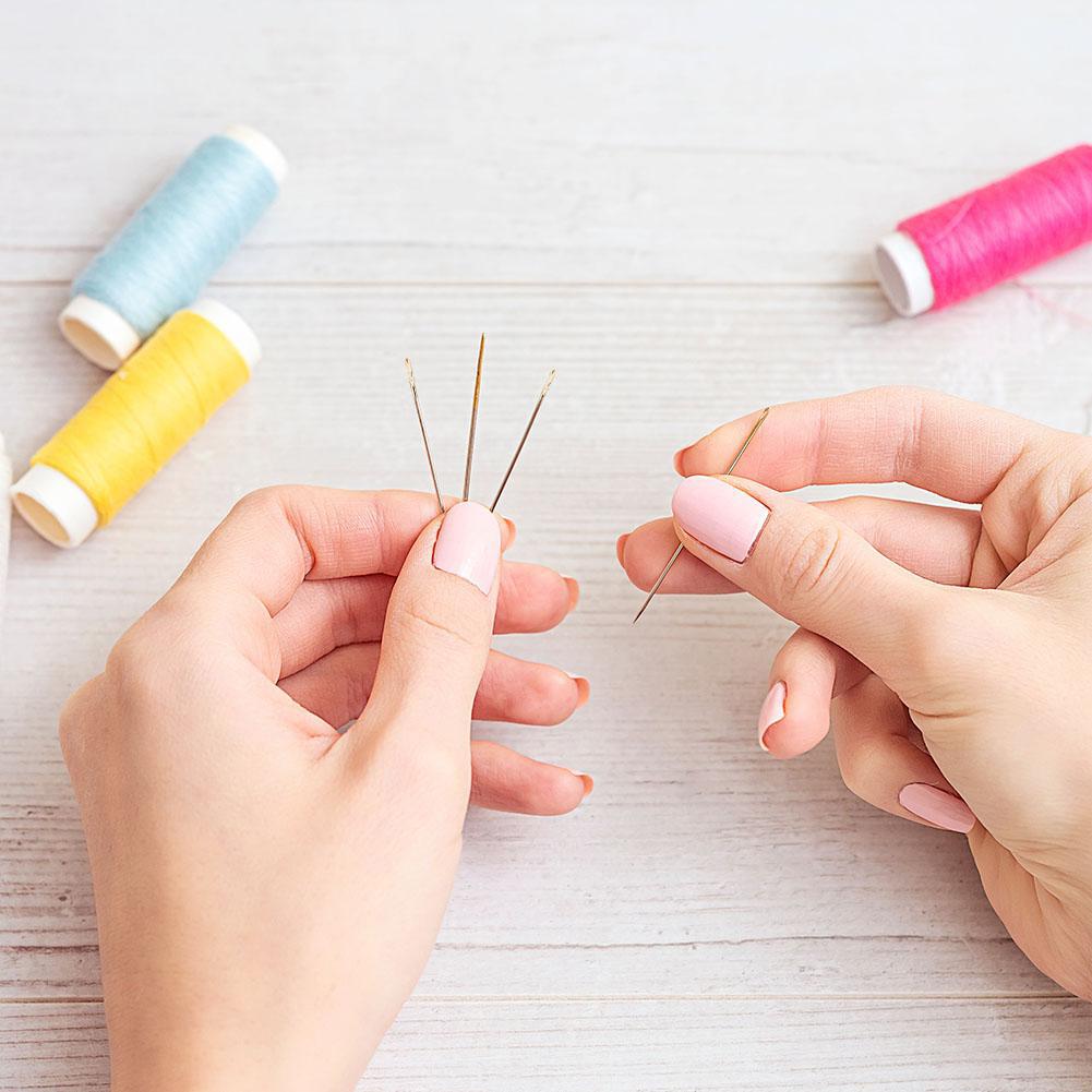 36 Pcs Self Threading Needles Side Threading Hand Stitching Needles Sewing Needles for DIY Embroidery Sewing