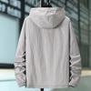 Summer Men's Solid Color Sun Protection Clothes Zipper Hoodie Fashion Sunscreen Clothes Large Casual Outerwear
