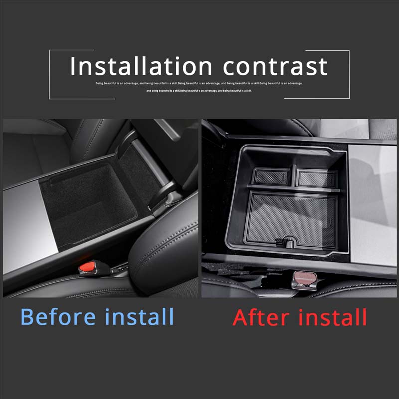 For Tesla Model Y 2025 2026+ ABS Car Center Console Armrest Storage Box Insert Arm Rest Organizer Tray Accessories