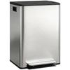 Double Compartment Bin 2 X 30L, Kitchen Pedal Bin, Soft-close Lid, 47.5x37.5x67cm, Silver