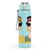 1PC Two Ladies Sunglasses Portrait 750ml Color Plastic Sports Water Bottle Leakproof Flip Straw Lid For Sports Office Home Use