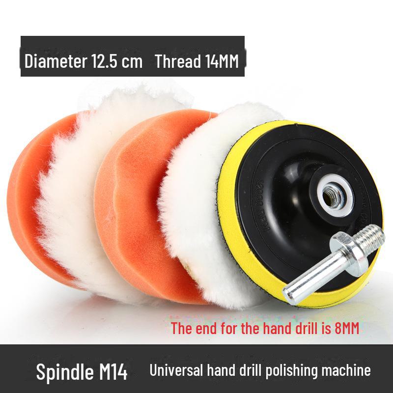 Free Shipping Car Beauty Kit: Self-Adhesive Wool & Sponge Polishing Wheels for Hand Drill