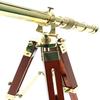 Brass Telescope On Tripod Stand Desktop Royal Look Finish Spyglass Beautiful Nautical Wooden Stand Home Décor Gift Everyone London..
