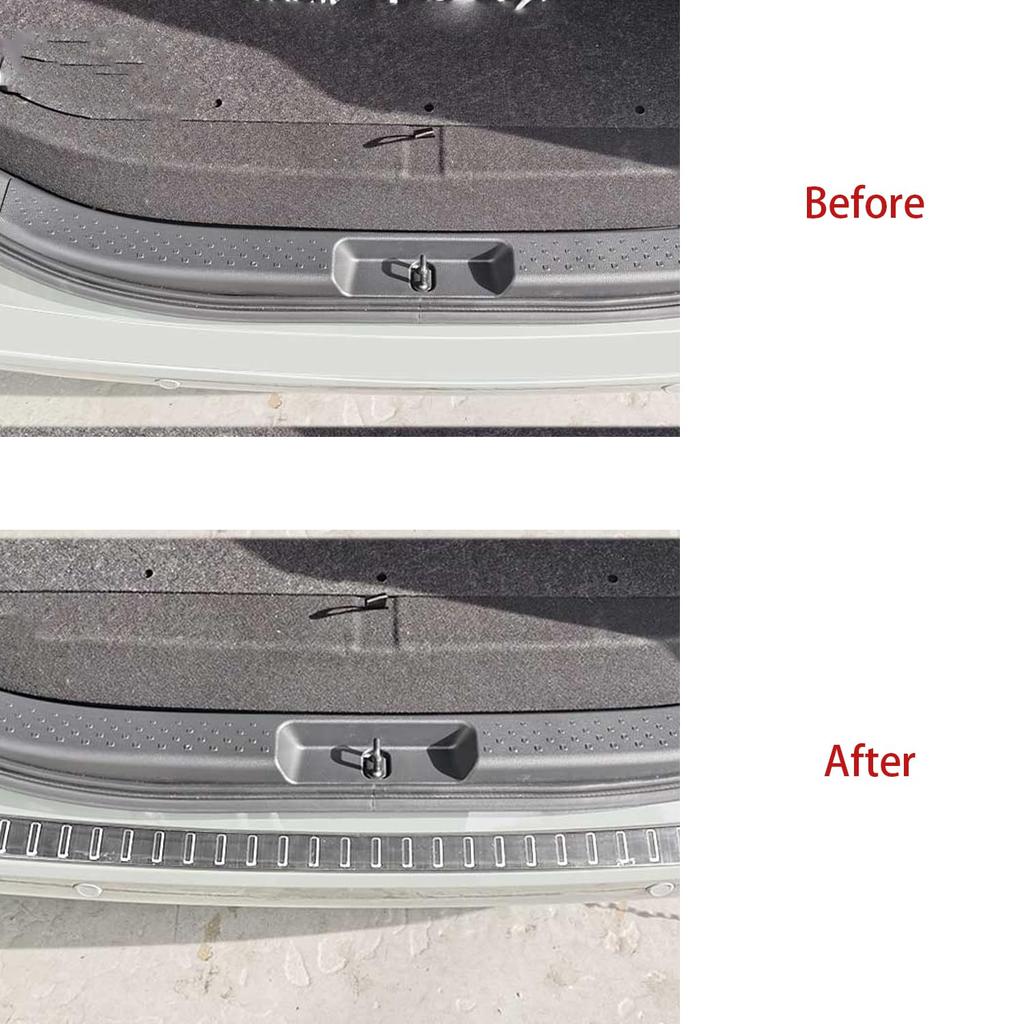 Hyorabyn Interior and Exterior Rear Bumper Protectors for Toyota New Sienta August 2022 Bumper Step Scratch and Stain Stainless Steel Silver