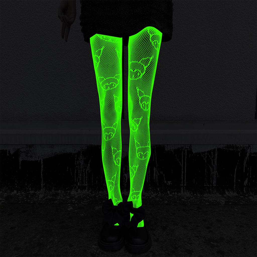 Women's in the Dark Tights Neon Striped Sheer for Party Wear