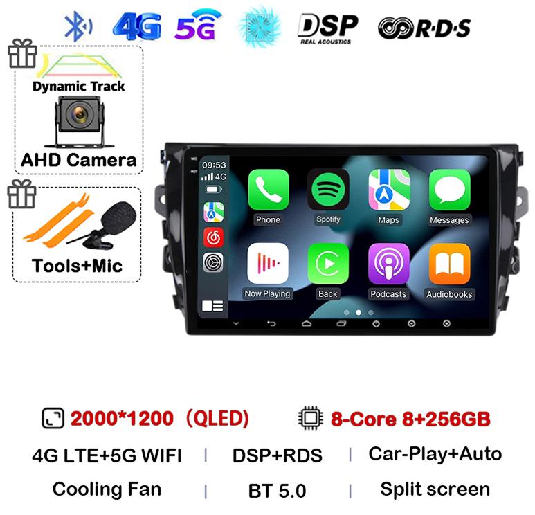 Android 14 Carplay Auto 4G WIFI For Zotye T600 2014-2019 Car Radio Multimedia Video Player Navigation Stereo GPS 360 Camera QLED
