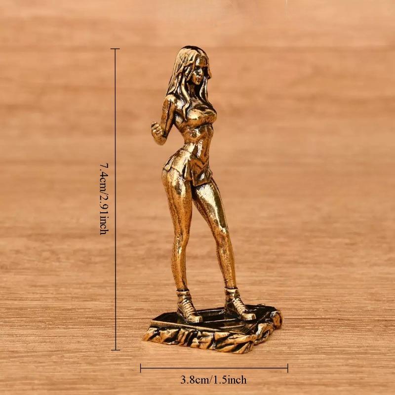 Brass Sexy Girl Figurines Bikini Beauty Statue Yoga Beautiful Woman Ornament Home Decor Model Collectible Gifts for Man Brothers