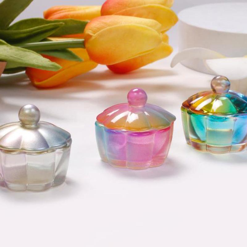 Nail Art Brushing Washing Cup Glass Cup With Lid Bowl Manicure Equipment