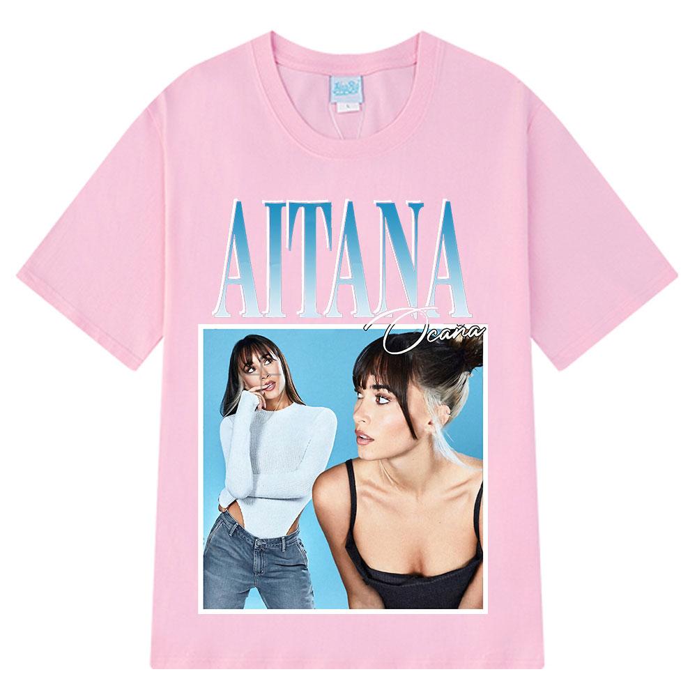 Singer Aitana Ocana Fashion Graphic T Shirt Men Women Harajuku T-shirts Cotton Aesthetic Short Sleeve O-Neck T Shirts Streetwear