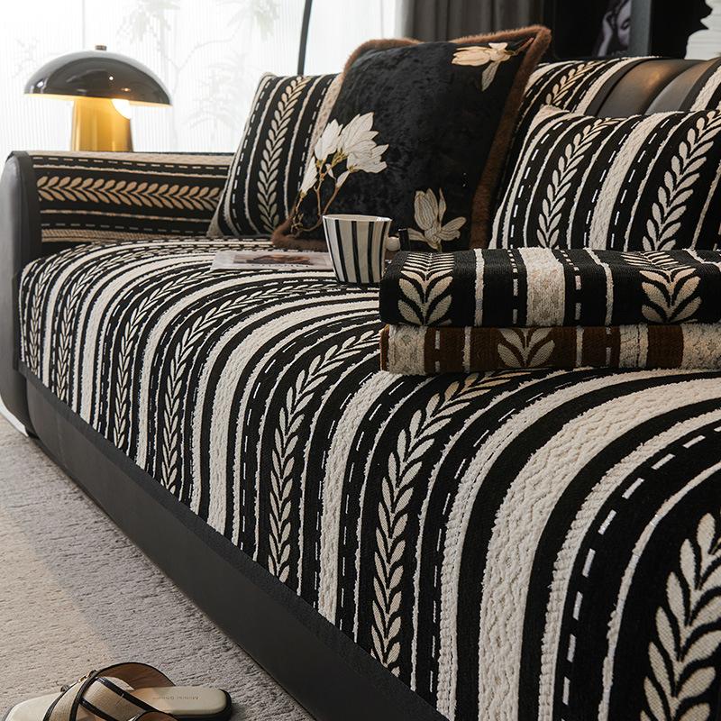 Sofa Cushion New Four-season Universal Light Luxury Chenille Cushion Cloth Towel Non-slip Straight Row Sofa Seat Cushion