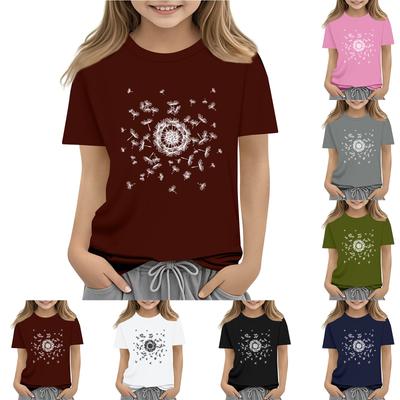 Summer Children's Crew-neck Top Printed Short-sleeved T-shirt Top Base