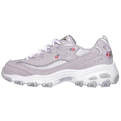 DLites Mesh Synthetic Leather Comfortable Casual Shock Absorbing Non-Slip Wear-Resistant Low-Top Dad Shoes Women Sneaker Lavender 11977-LAV