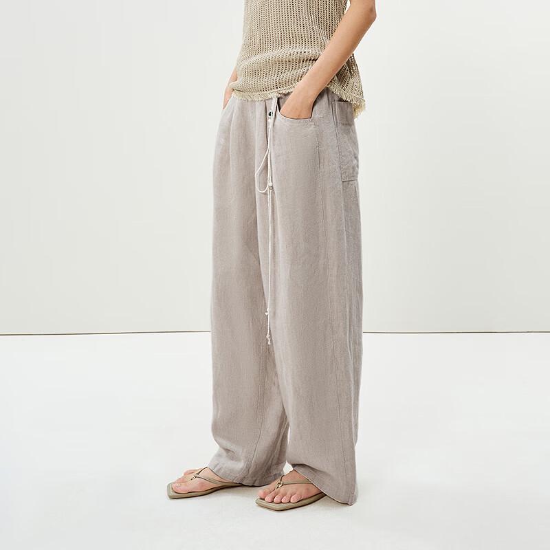 LESS 2025 Summer Linen Wide-Leg Pants