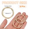 32pcs O Ring Buckles Inner Diameter 2mm Thickness Zinc Alloy Opening O Ring Clasp Clips for Craft Key Ring Bag Strap Belt DIY Accessories Light Gold