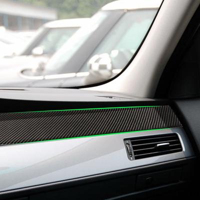 Carbon Fiber Car Center Control Side Dashboard Strips Cover Sticker Trim For BMW 5 Series E60 E61 2004 2005 2006 2007 -