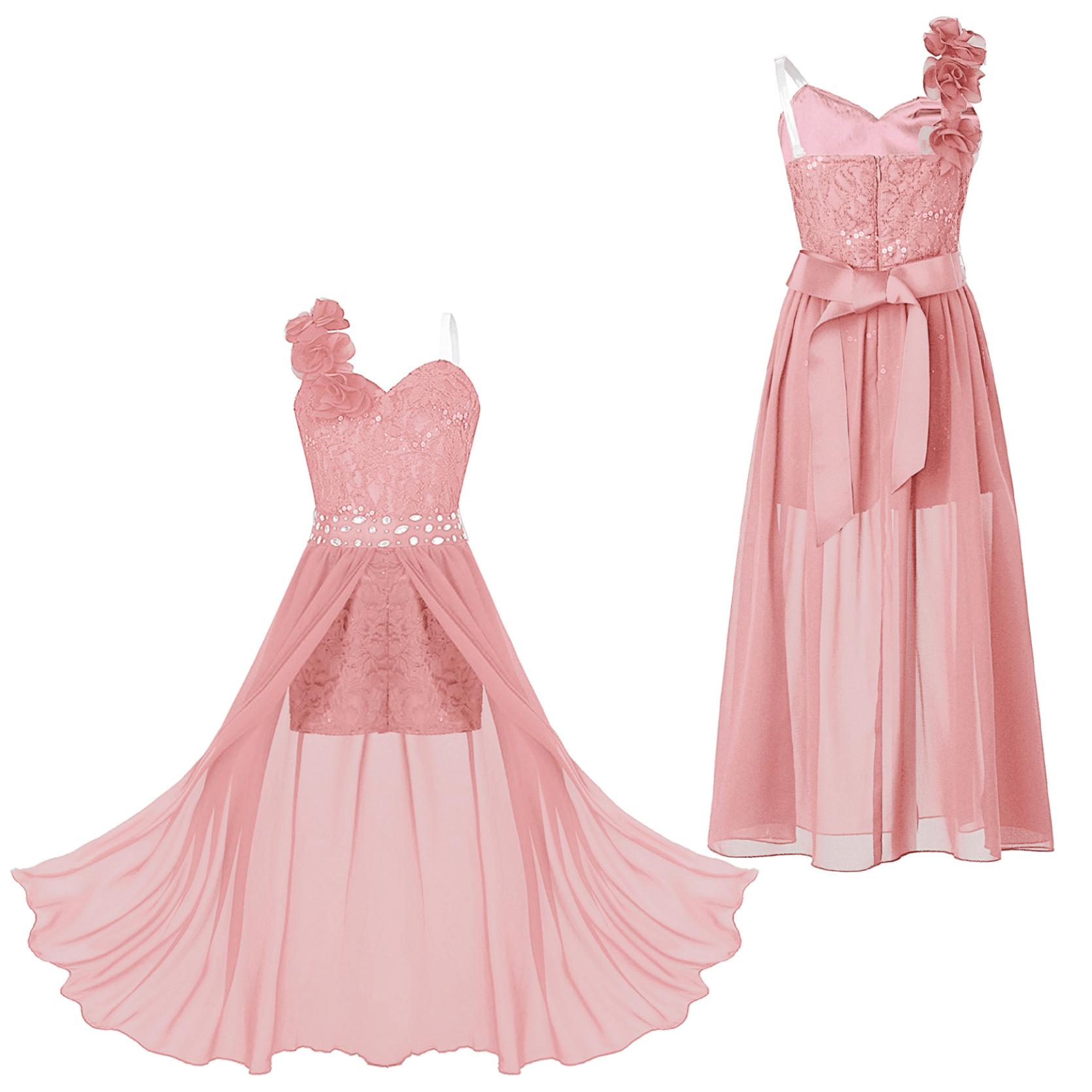 

Детское платье с цветочным узором для девочек, комбинезон без рукавов со стразами, свадебное, банкетное, бальное платье макси, танцевальная одежда 7-8 Years