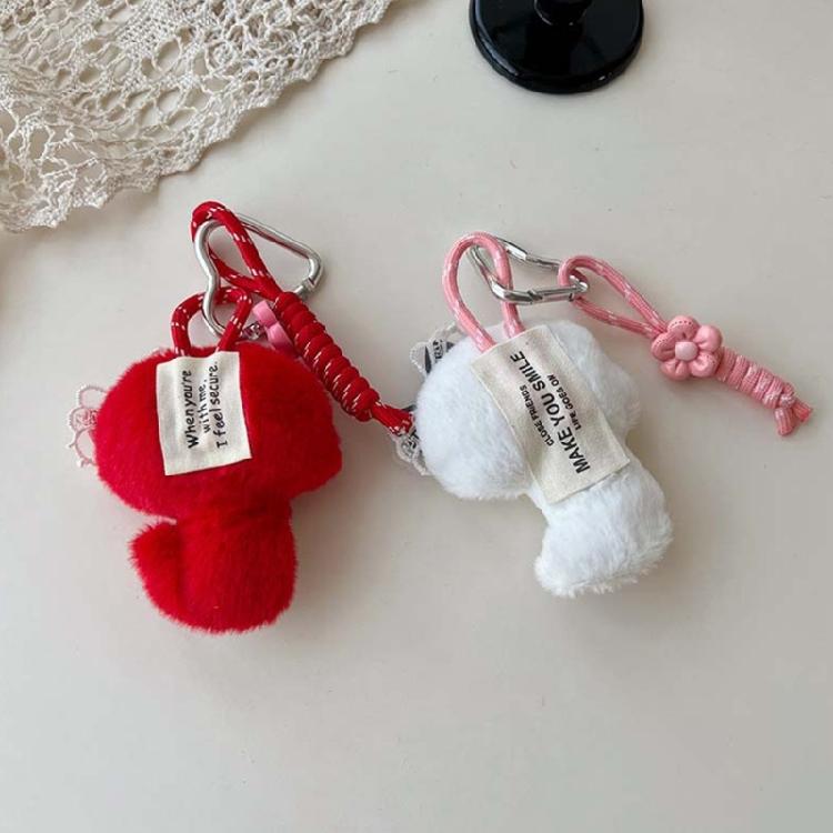 Delightful Snake Shape Keychain Soft Plush Bag Pendant Add Touch to Any Item Car Key Holder Backpack Charm for Daily