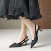 Feeling Bag Head Slippers High Heels Retro Outer Wear Sandals Pointed Head Temperament Fairy Style Single Shoes Stiletto