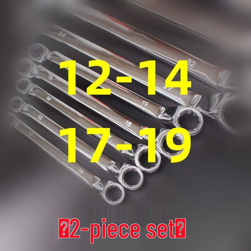 Dual-Ended Extra Long Chrome Hexagonal Box Wrench Set, Mirror Polished