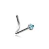 Anneau de nez en titane Zircone Premium Argenté Avec Zircone Cubique Bleue - Tn-018 0.8/6.5/2