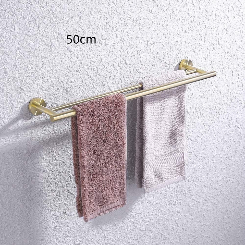Bathroom Rustproof Towel Rack SUS 304 Stainless Steel Wall Mount Towel Holder Household Double Towel Rod