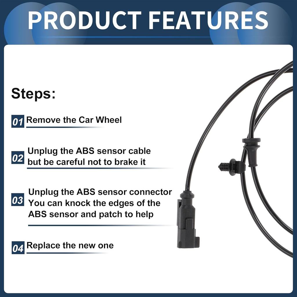 ABS Wheel Speed Sensor Front Left Right ABS Sensor Anti-lock Braking System Sensor No.DG1Z2C204A for Ford Taurus 2013-2019