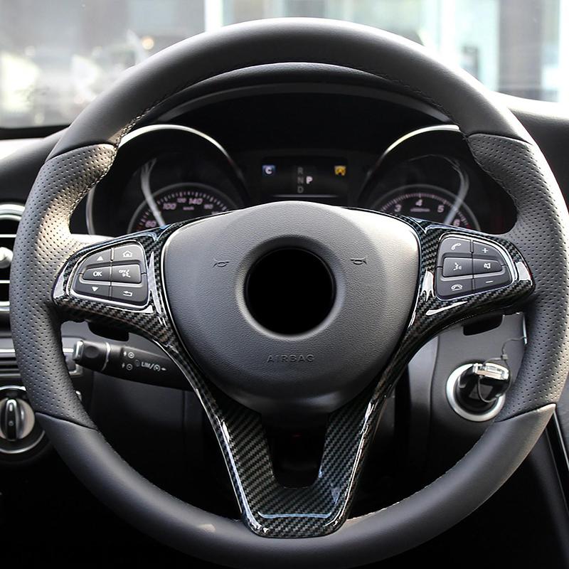 ABS Bilrattknapp Ram Dekorationskolfiberfärg För Mercedes Benz Vito W447 V-klass V260 GLS GLE 2014-2018