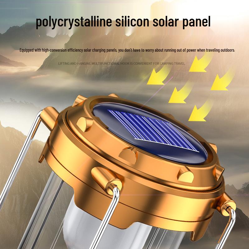 God Fish Solar Rechargeable Camping Lantern - Multifunctional, Super Bright Kerosene Lamp for Indoor/Outdoor Use