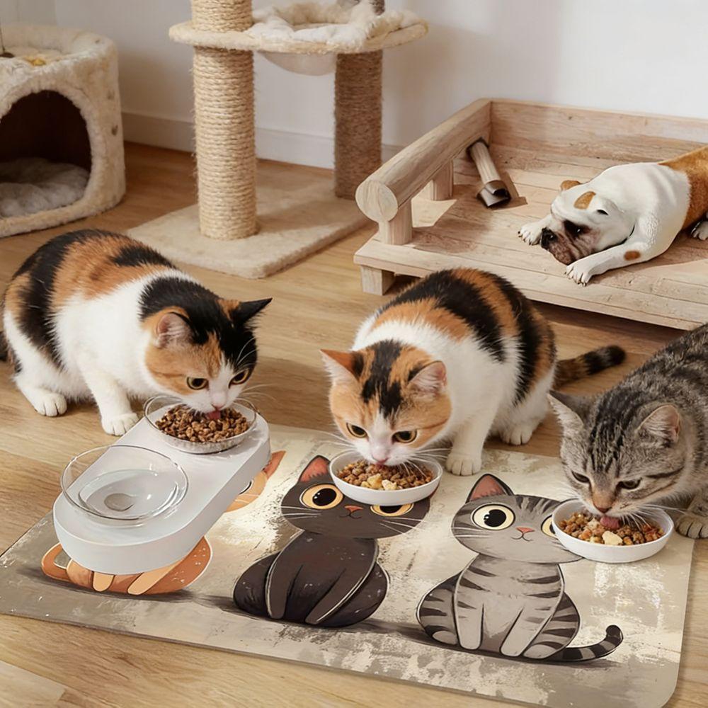 Cartoon Cat Feeding Mat Diatom Mud Pet Placemat Cat Dog Dish Mats Dog Food Bowl Mat for Pet Shop