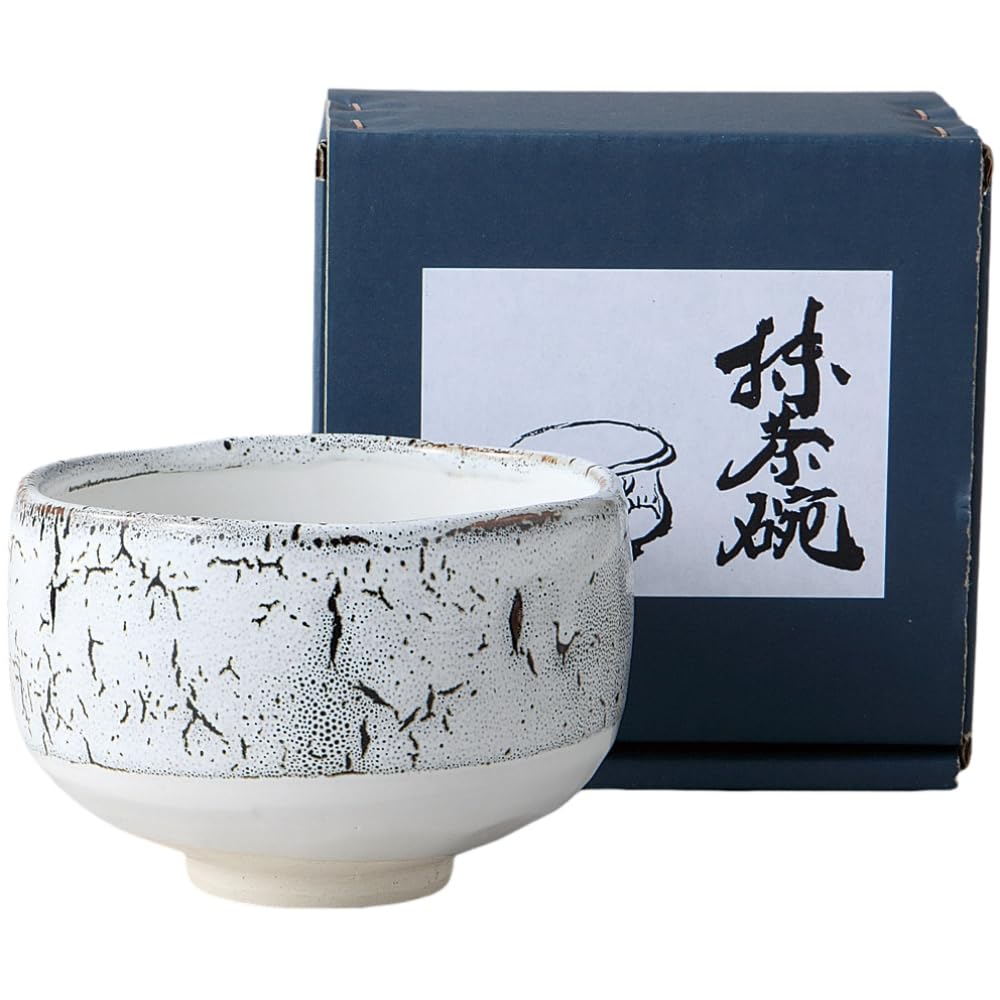 

Matcha x Kairagi White Tenmoku Mino Made in Japan Ale-net Bowl, 12 H7.7cm, Pattern, Ware, белый