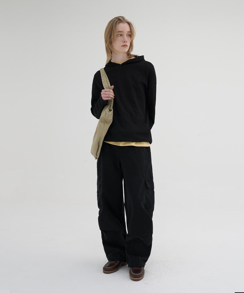 Waffle Hooded T-Shirts (Black)