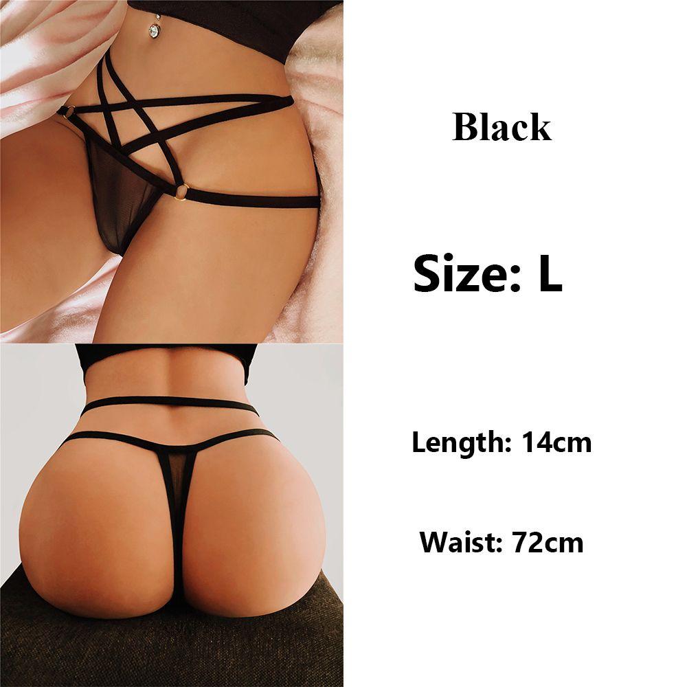 Women Bandage Sheer Thongs Underwear Elastic Straps Sexy Lace Panties Transparent G-string