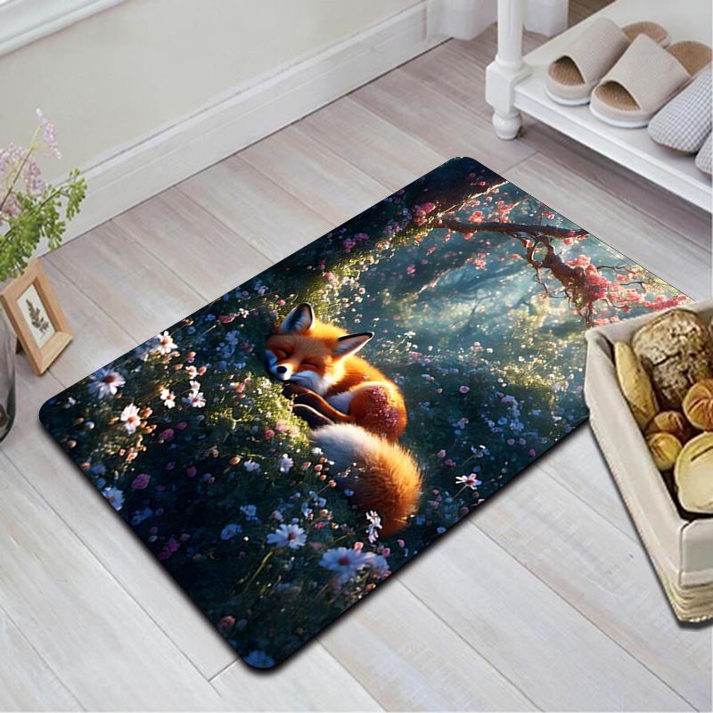 Sleeping Fox Rug Floor Mat for Living Room or Bedroom Soft and Comfortable Carpet a Gift for Birthday and Holiday.MFF0918152