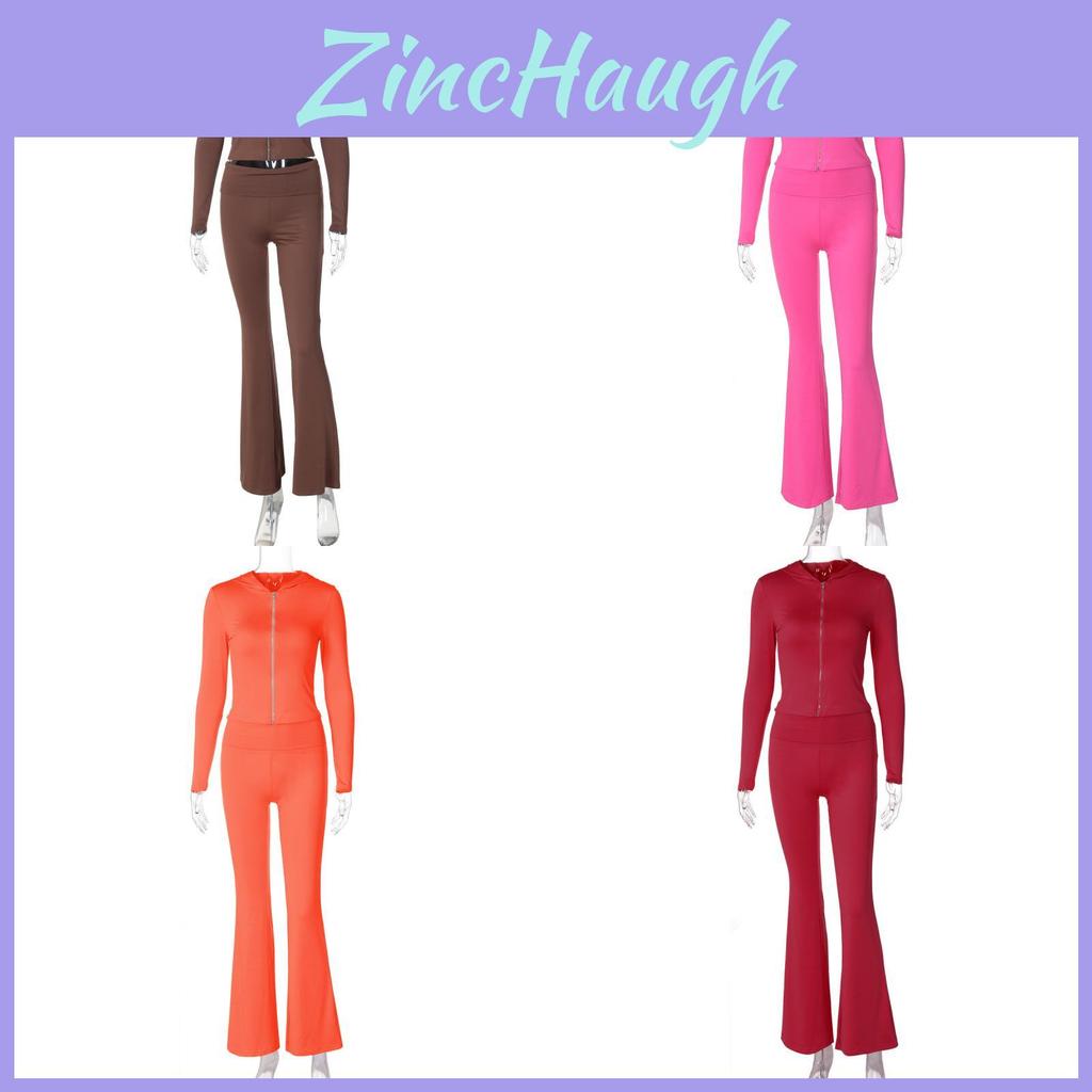 Completo Felpa con Cappuccio e Pantaloni a Manica Lunga con Patchwork Streetwear per Donna