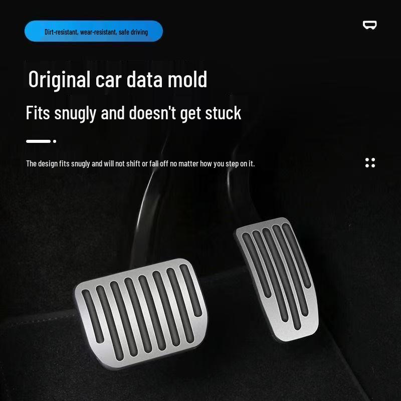 Aluminum Alloy Pedal Covers for Tesla Model 3/Y: Throttle, Brake & Rest Mod Kit