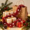Gift Wrapping Ribbon Christmas Snowflake Tinsel Garland, 200cm Light Blue Purple Foil Wired Ribbons Strip for Tree Staircase Window, Holiday