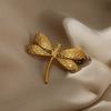 Stainless Steel Gloss Dragonfly Pin Brooch 2024 New Trend Gold Color Elegant Blazer One Direction Animal Pins Jewelry Party Gift