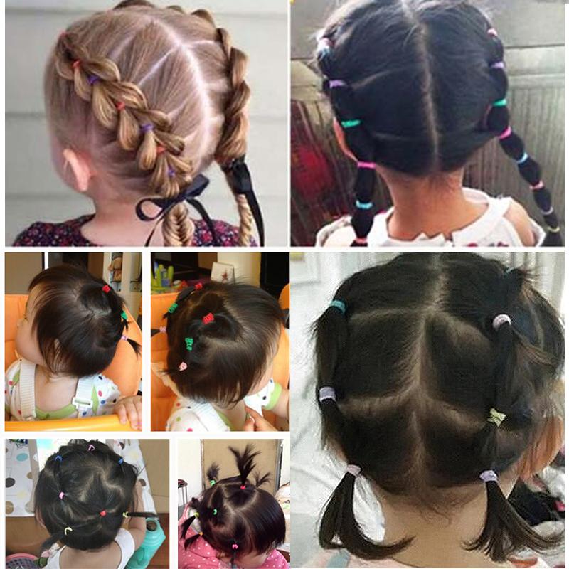 500pcs Cute Colourful Rubber Ring Disposable Elastic Hair Bands Ponytail Holder Rubber Band Scrunchies Kids Hair Accessorie