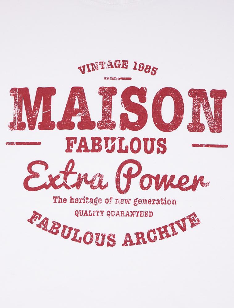 LA MAISON STUDIO Unisex Maison Vintage Logo Regular Short Sleeve T-Shirt White (Fcf2Ts411M)