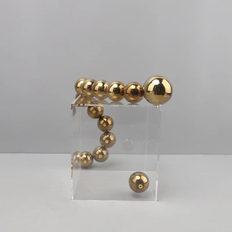 Nordic Creative Acrylic Metal Cover Ball Ornaments Living Room Abstract Arts and Crafts Desktop Home Decoration Accessories