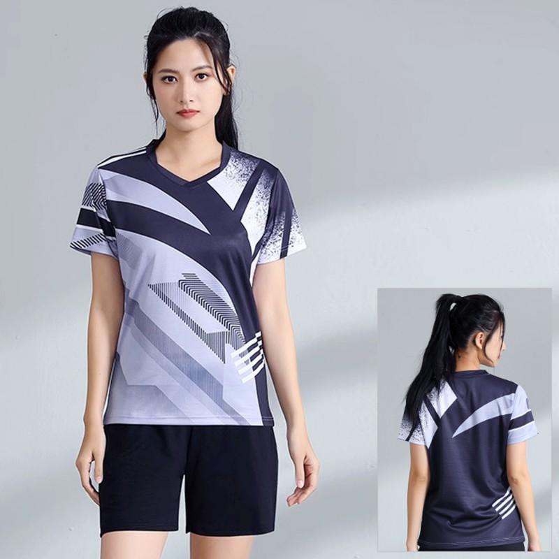 Quick-Dry Sport Set Badminton Tennis Pickleball Volleyball Men Women Athletic Wear Short Sleeve