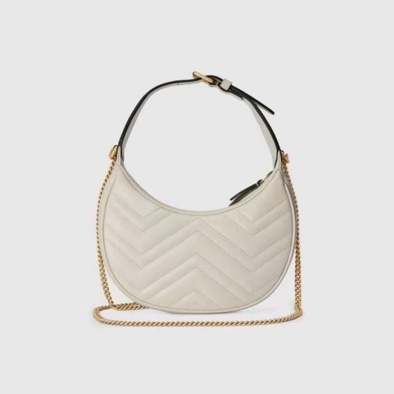 Marmont Chain Women's Bag Wavy Pattern Half-moon Underarm One-shoulder Portable Moon