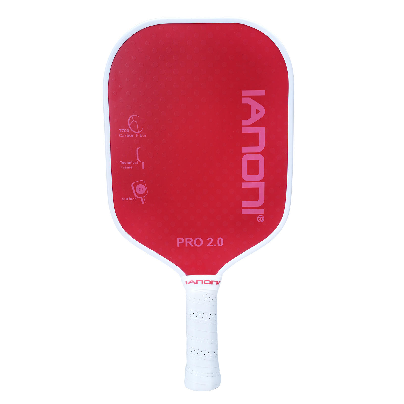 IANONI Pickleball PRO 2.0 16mm T700 Solid Control and Pwower Professional Pickleball Paddle красный