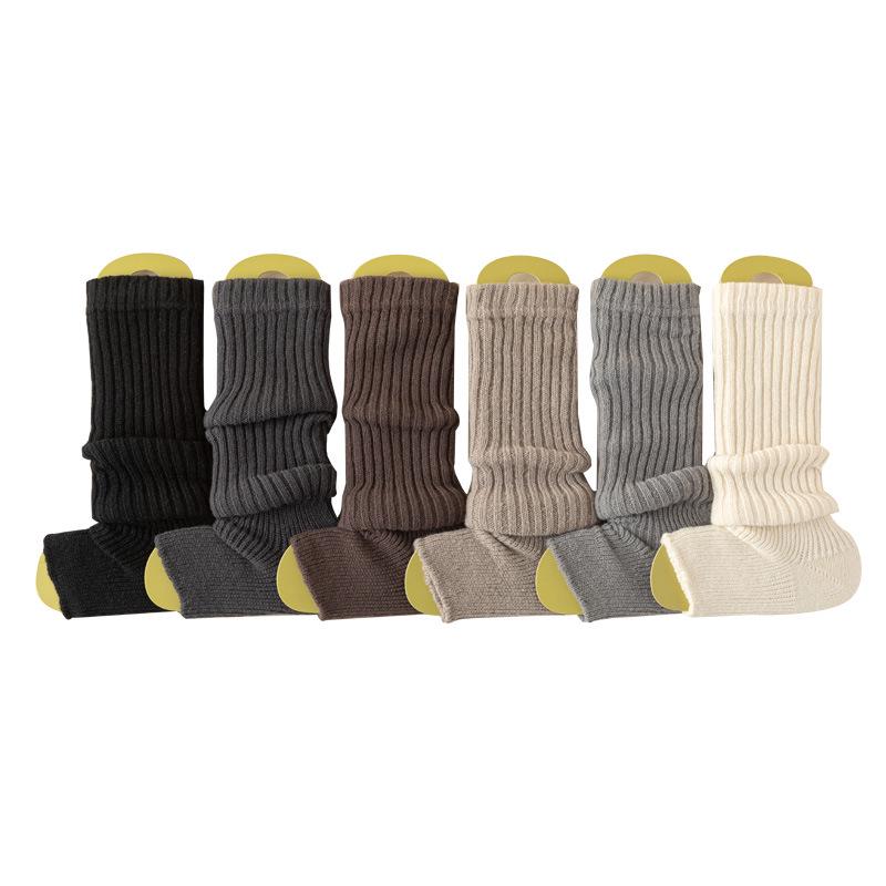 Y2K Women's Fur Knitted Leg Warmers - Thick Winter Wool Socks for Snow Boots
