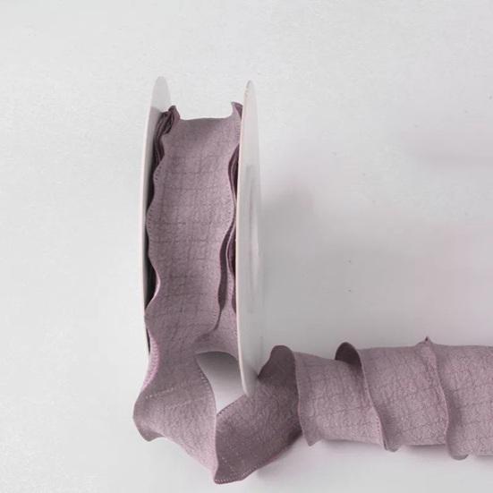 1 Roll 900x2.5CM Ruffle Edge Ribbon DIY Sewing Flower Bridal Bouquets Christmas Gift Box Wrapping Decorative Ribbon Solid Polyester Pleated