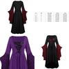 Costume Medievale Rinascimentale da Donna con Maniche Svasate e Gonna Lunga per un Look Classico